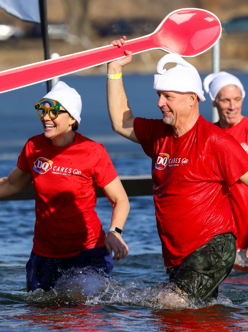 DQ Employees 2022 Polar Plunge Jump