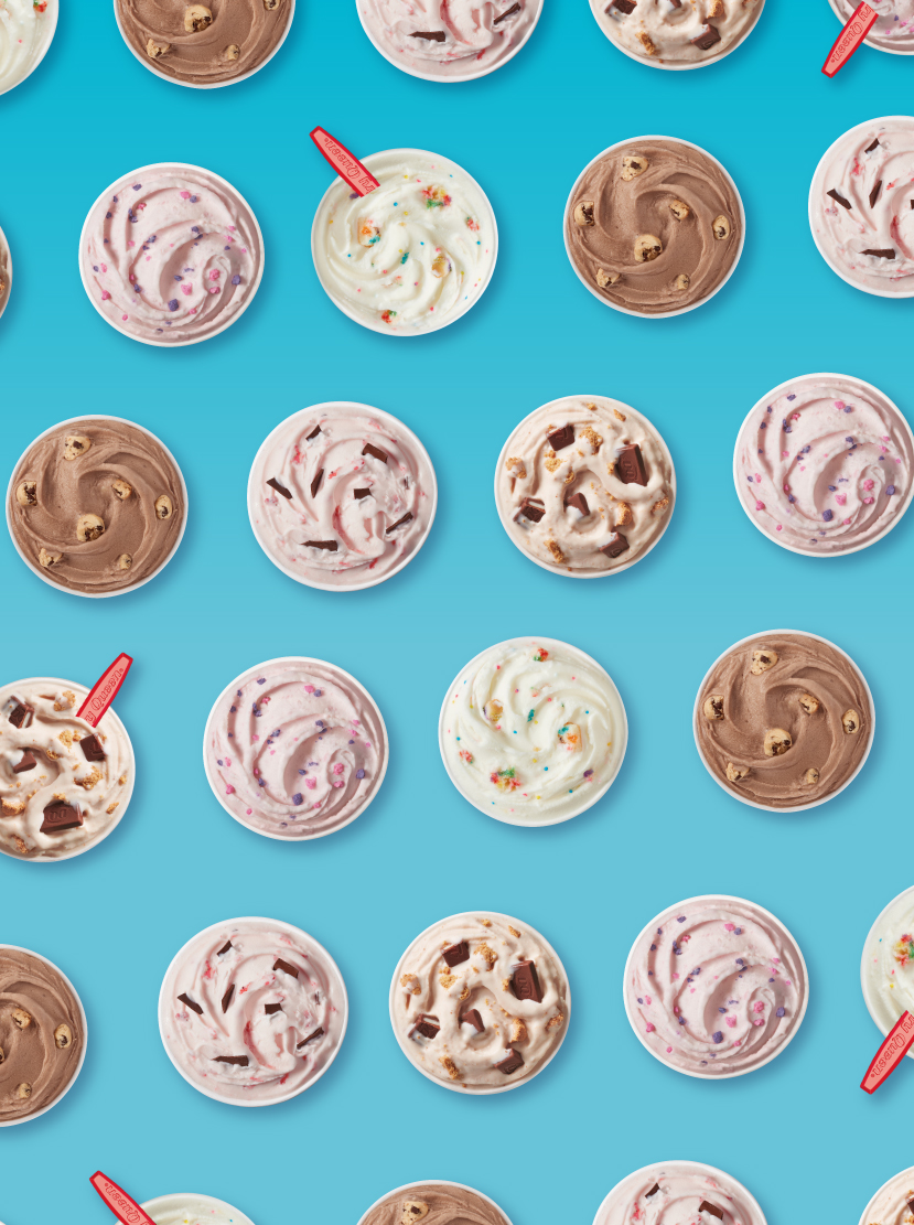 top view of new summer blizzard treats