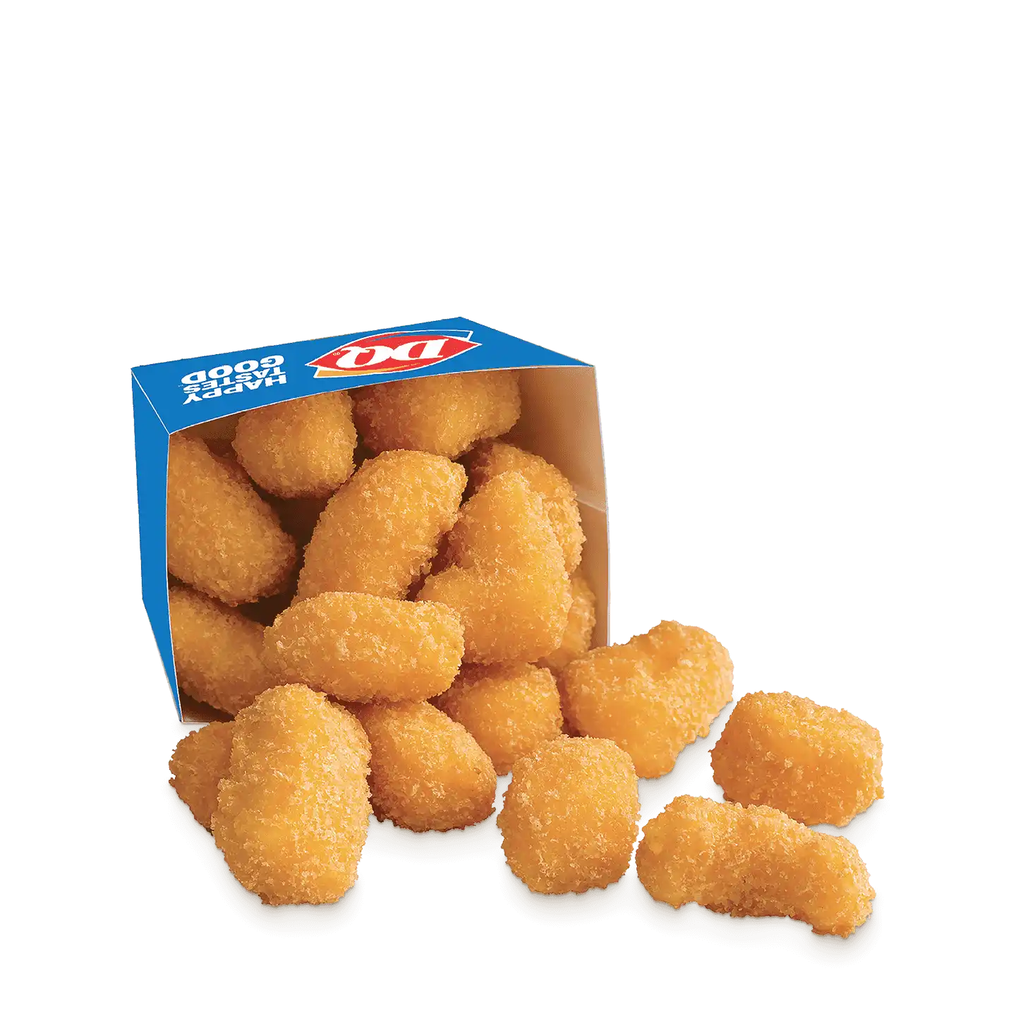 A box of deep-fried cheese curds.