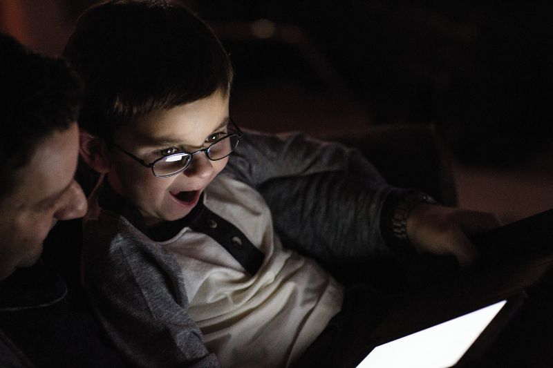 Child watching video on a tablet