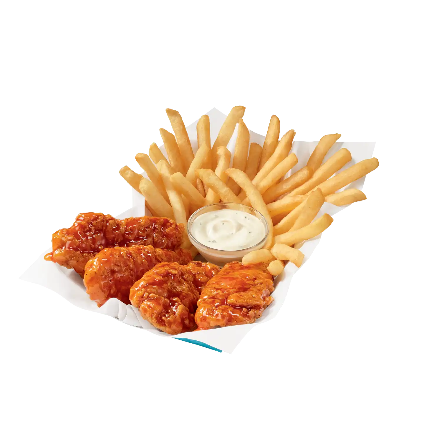 Dairy Queen Buffalo and Honey BBQ in this Sauced & Tossed Chicken Strip Basket