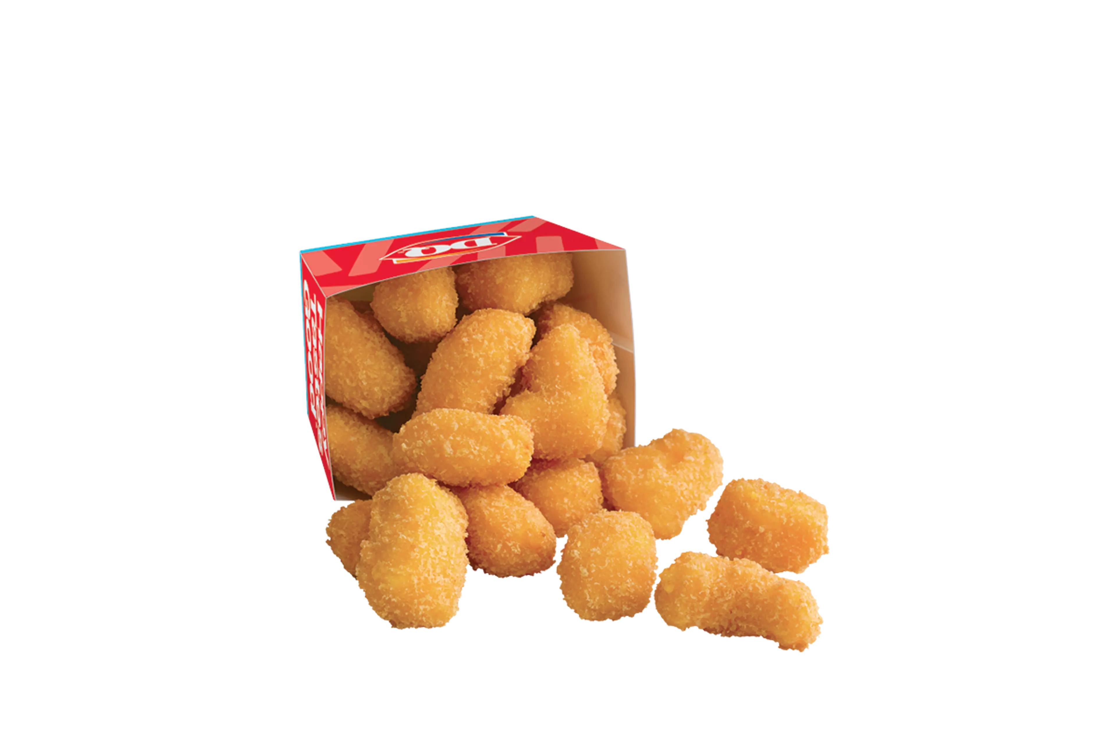 A box of deep-fried cheese curds.